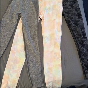 Gymshark Women’s Leggings Trio - Gray, Pastel, Black Camo
